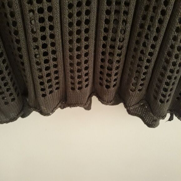 Pink Queen Crocket Cardigan Sweater Womens Large Green Long Sleeve V Neck Loose - Picture 4 of 12